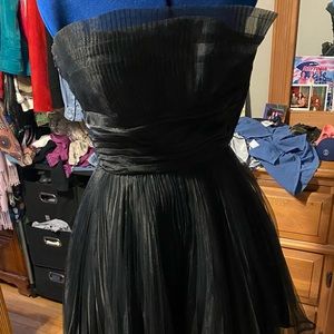 Betsy Johnson black organza cocktail dress